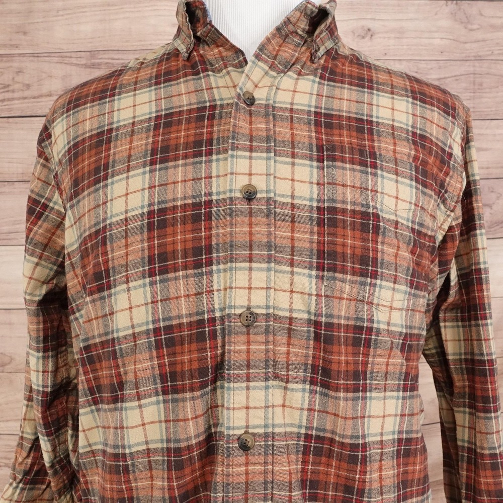 C.E. Schmidt Workwear Shirt Mens M Brown‎ Plaid Long Sleeve Button-Up Flannel